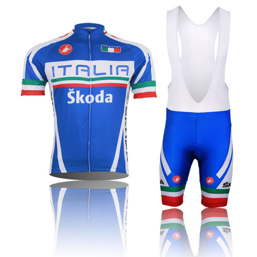 2016 Maillot Italia Tirantes Mangas Cortas profundo azul